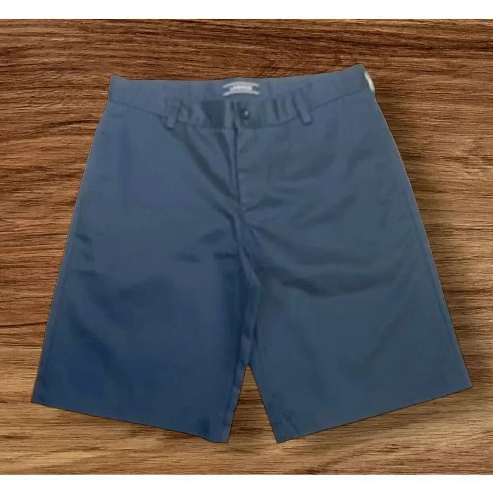 Lands’ End Navy Blue Flat Front Boys Chino Shorts Size 12 Husky 12(H)